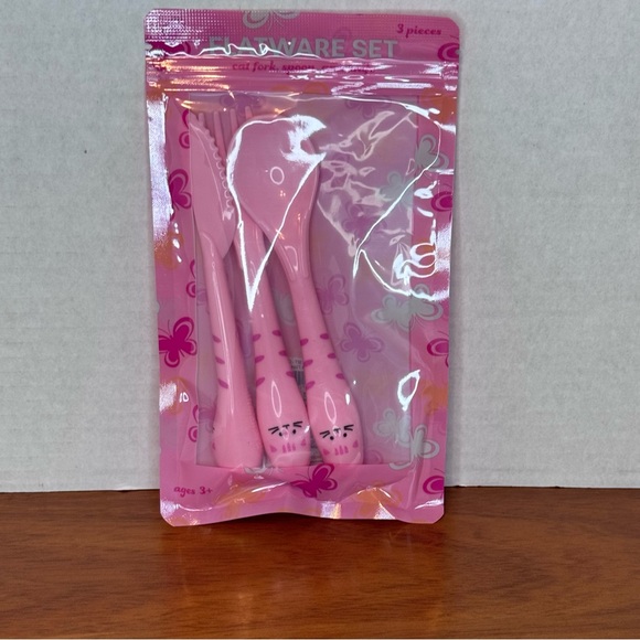 Set of 3 Kids Divided Tray Cat Kitten Flatware Cup Target Bullseye Playground - Picture 5 of 5